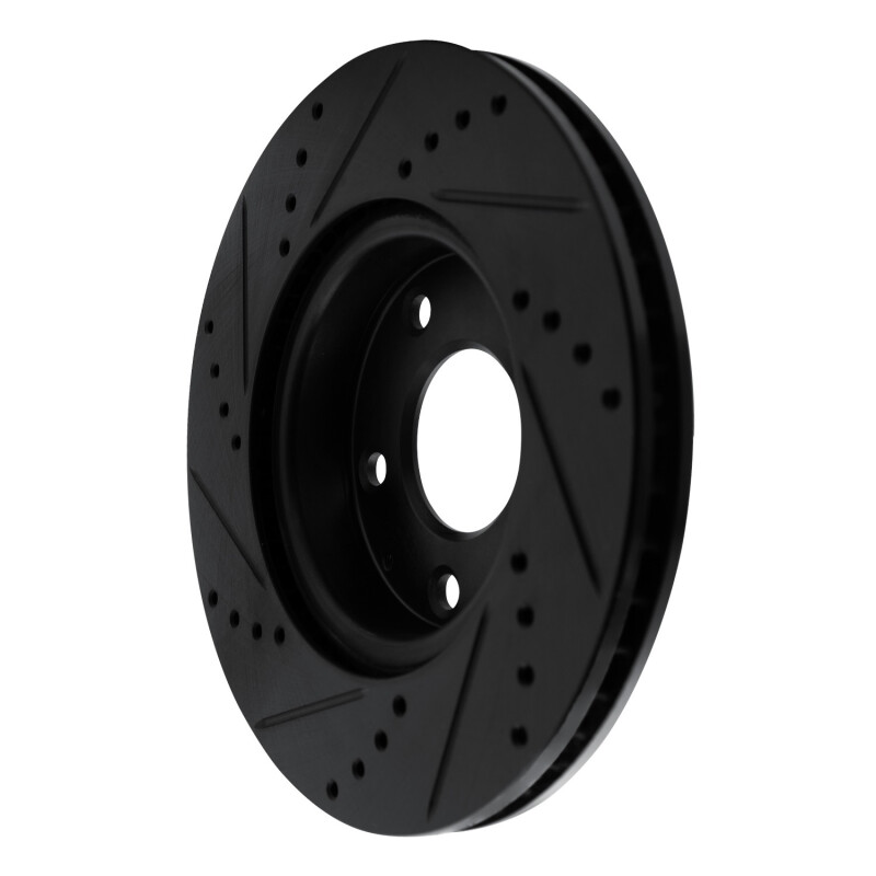 Mazda 3 Brake Rotor (1) - Front Right - R1 Concepts - Drilled & Slotted - Black - `19-`25